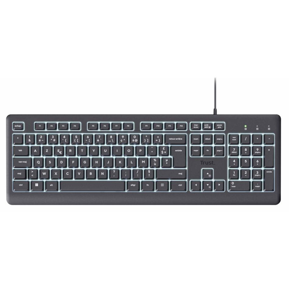 Clavier PC Trust Primo 25869trust – Filaire Rétroéclairé AZERTY