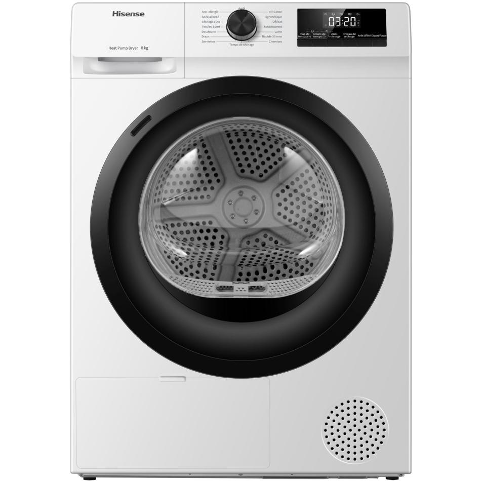Sèche linge pompe à chaleur 8kg Hisense DHQE802U - vue 3