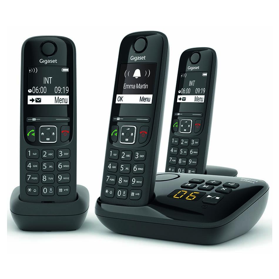 Gigaset AS690A Trio Téléphone sans fil système de répondeur avec ID d'appelant ECO DECT\\GAP + 2 combinés supplémentaires - vue 4
